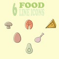 line icons health food Royalty Free Stock Photo